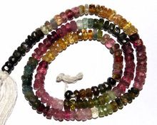 Tourmaline Gemstone Rondelle Beads