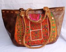 Embroidery Patchwork Hand Made Indian Boho Sling Tote Bag