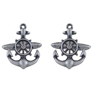 BURNISH ANCHOR WHEEL CUFFLINKS FOR MEN