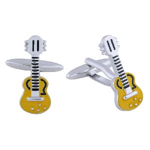 YELLOW GUITAR CUFFLINKS