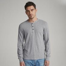 Plain Mens Summer Henley T Shirt Custom Design