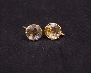 Crystal Quartz Gemstone Stud Earring Set