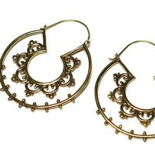 hoops neolithic symbol original brass earrings