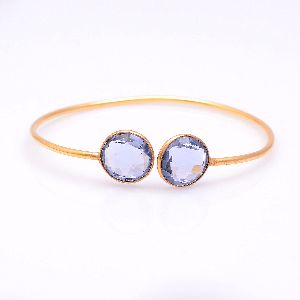 Hydro iolite quartz gemstone bracelets bangles