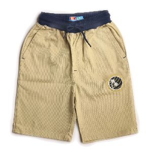 BEIGE WOVEN SHORTS WITH RIB