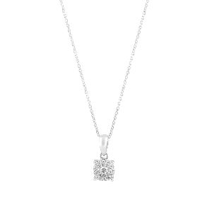 diamond sparkles with white-gold pendant
