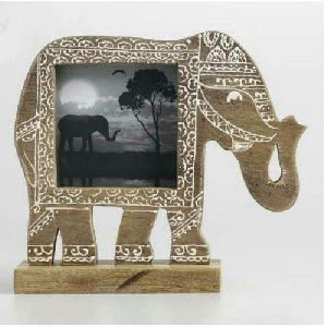Wooden Elephant Shape Photo Frame
