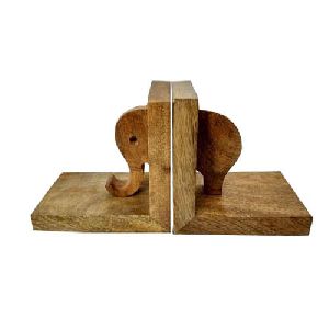 Wooden Elephant Shaped Bookend