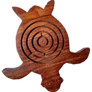 Wooden Turtle Shaped Maze Game