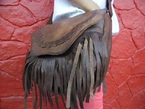 Handmade Leather Fringe Bag