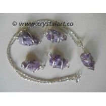 AMETHYST AGATE WIRE WRAPPED NATURAL PENDANT