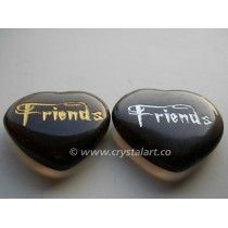 BLACK OBSIDIAN HEART SHAPE ENGRAGED PALM STONES