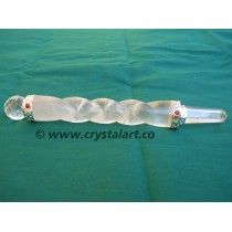 CRYSTAL QUARTZ TWISTED SPIRAL HEALING FACETED WAND