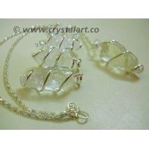 CRYSTAL QUARTZ WIRE WRAPPED NATURAL PENDANTS