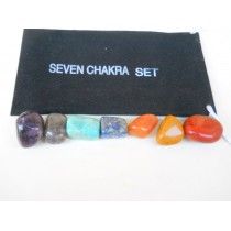 GEMSTONE CHAKRA TUMBLED PEBBLES STONE WITH VELVET POUCH