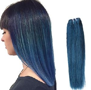 Virgin Remy Weft Blue Hair Extension