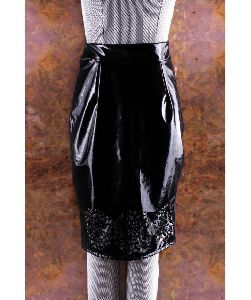Solid Black Metallic Skirt
