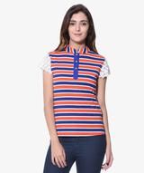 Striped Multi-color Casual T-shirt