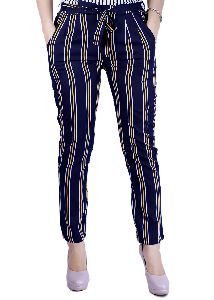 Khhalisi Navy Yellow Striped Comfort fit Pants