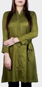 Khhalisi Olive Green Long Shirt Tunic