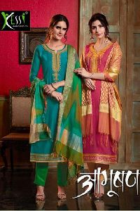 Aabhushan By Kessi  Banarasi Dupatta Suit