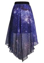 Purple Galaxy Print High Waist Skirt