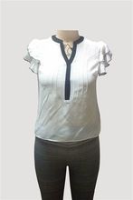 Smart White Frill Sleeve Blouse, Technics : Embroidered