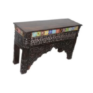 CARVED CONSOLE TABLE IN TILE WORK