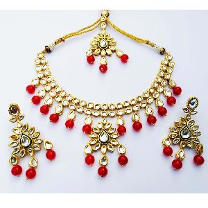 Meena Kundan Wedding Designer Handmade Necklace Jewelry set