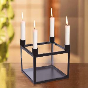 GLASS AND IRON ADVENT CANDLE HOLDER