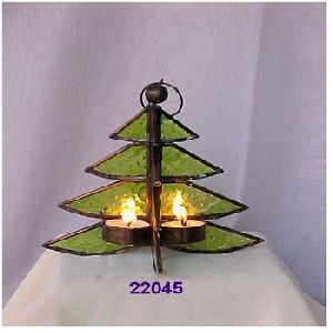Glass Christmas Tree Tealight