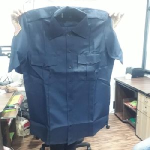 navy colour polyester short sleeve security uniform