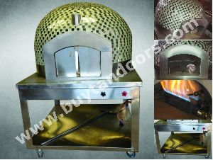 Gas-Wood Fired Pizza Oven In Mosaic Tiles