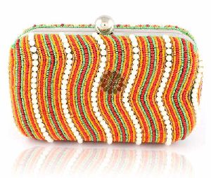 Magnetic Closure Beaded Clutch