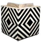 GALACTIC LEATHER HAIR ON OTTOMAN