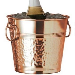 Hammered Copper Plated Ice Bucket