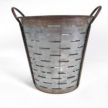 Olive metal galvanized Bucket
