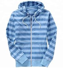 Men's striped zipper up hoodie