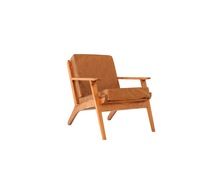 Leather and wood arm modern design chair