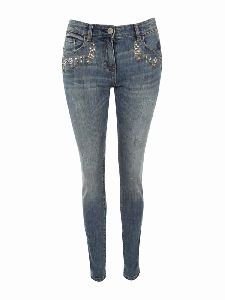 WOMENS EMBROIDERED PATCH JEANS