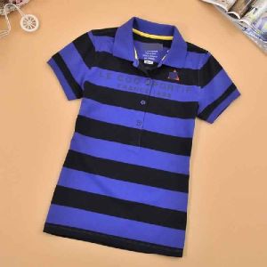 WOMENS SHORT SLEEVE SLIM STRIPE POLO TSHIRTS