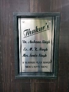 Stainless Steel Nameplate By Krishna Metal Arts Stainless Steel Nameplate Id