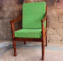 Modern Vintage Designer Rose Wood Leg Arm Chair