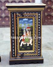 HUNTING MUGHAL HAND PAINTED NIGHT STAND