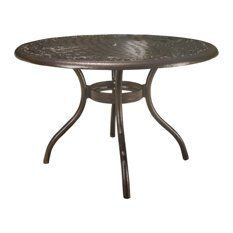 Hammered Bronze Cast Aluminum Outdoor Patio Round Table