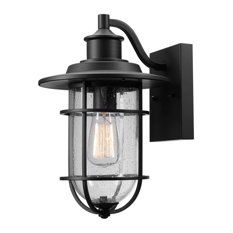 Turner 1-Light Outdoor/Indoor Seeded Glass Shade Wall Sconce Light