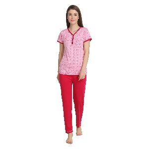 Carlo Bossi - Women's Printed 100% Cotton Two Piece Pyjama Set