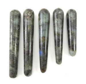 Labradorite Stone Smooth Faceted Massage Wand