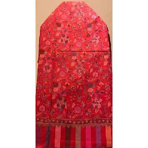 Red Pashmina Embroidered Shawl