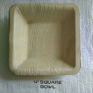 4 Inch Areca Leaf Square Bowl